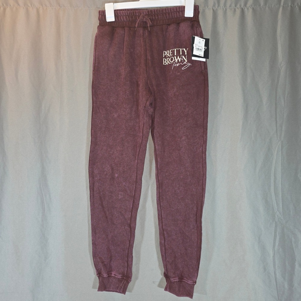 Legendary Rootz Pretty Brown Girl Acid Wash Joggers Burgundy XXS LER0030J4082